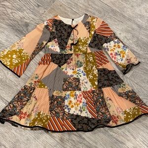 Zara Girls Floral Patchwork Dress - Size 7